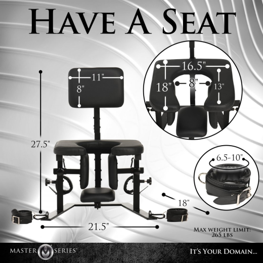 Oralsex-Stuhl einstellbar Pleasure Throne BdSM Möbel mit Handfesseln von MASTER SERIES günstig kaufen