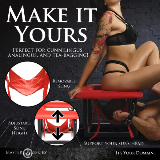 Oralsex-Stuhl Face Rider Queening Chair geposterter Kunstleder-Sitz starke Metallkonstruktion günstig kaufen