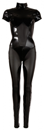 Overall kurzarm m. Reissverschlüssen Wetlook & Netz