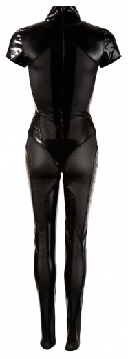 Overall kurzarm m. Reissverschlüssen Wetlook & Netz