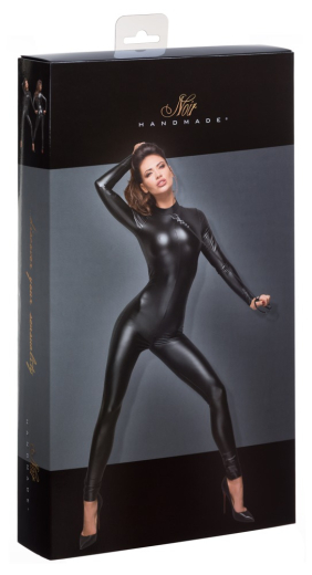 Overall m. Reissverschlüssen & Leine Wetlook elastisch mit O-Ring & Führungsleine von NOIR günstig kaufen