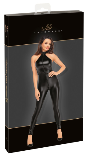 Jumpsuit w. Zipper Wetlook & Rhinestones