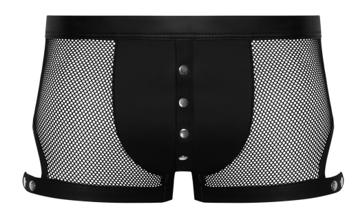Pants w. Snaps Fishnet & Mattlook black-transparent with adjustable Thigh-Straps opaque Bag with Snap-Button Closure buy