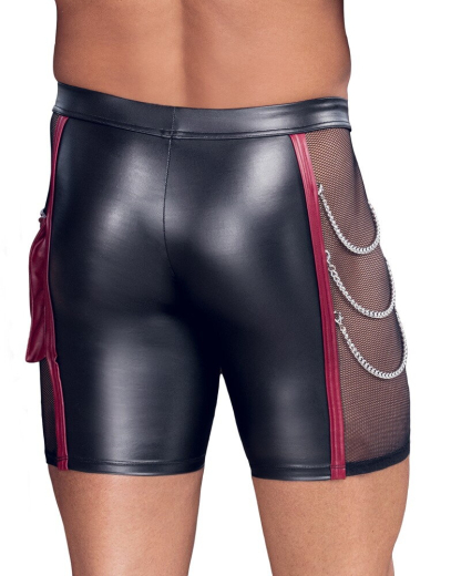 Pants w. Chains & Fishnet Mattlook up to XXL red Contrast Stripes by NEK buy cheap