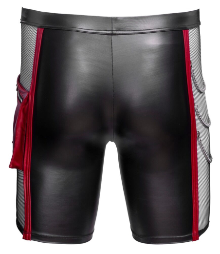 Pants w. Chains & Fishnet Mattlook up to XXL w. Zipper @Bag & Cargo-Pocket @Leg red Contrast Stripes by NEK buy