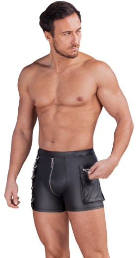 Pants m. Ketten & Tasche Mattlook elastisch bis 3XL abnehmbare Zierketten Cargo-Tasche m. Reissverschluss kaufen