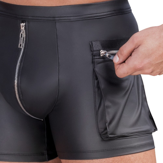 Pants m. Ketten & Tasche Mattlook elastisch bis 3XL abnehmbare Karabiner-Zierketten von NEK Herrenmode kaufen