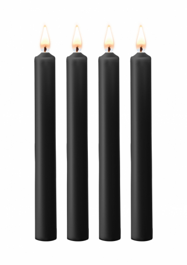 Set di 4 candele a goccia in paraffina 18cm nero
