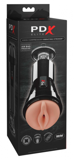 PDX Elite Cock Compressor Masturbator m. Melkfunktion & Saugfunktion 10 Vibrationsmodi starker Saugnapf kaufen