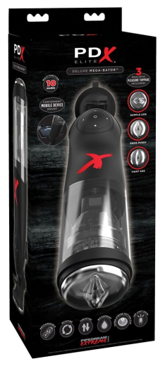 PDX Elite Deluxe Mega-Bator m. Rotation & Stossfunktion 10 & 5 Modi USB aufladbar texturierte TPE Hülle kaufen