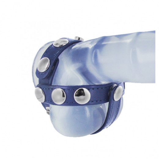 Cock & Ball Harness Leather blue
