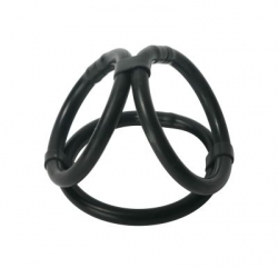 Penis-Hoden-Käfig Drei Ringe Silikon