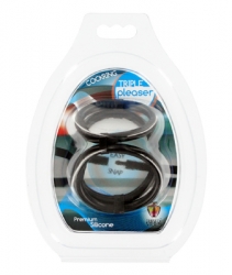 Cock & Ball Cage Triple Rings Silicone Ring-Trio can be cut to personalize flexible Cock-Harness by TRINITY MEN buy cheap