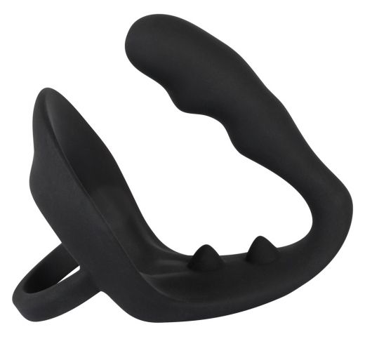 Penis-Hodenring m. Anal Plug Black Velvets Silikon