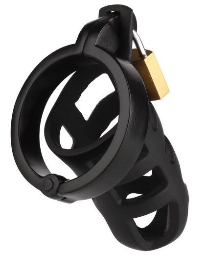 Penis Chastity Cage Brutal Stainless Steel black 24/7 wearable open Grid-Design with 2 Cock-Rings by MR STEEL buy