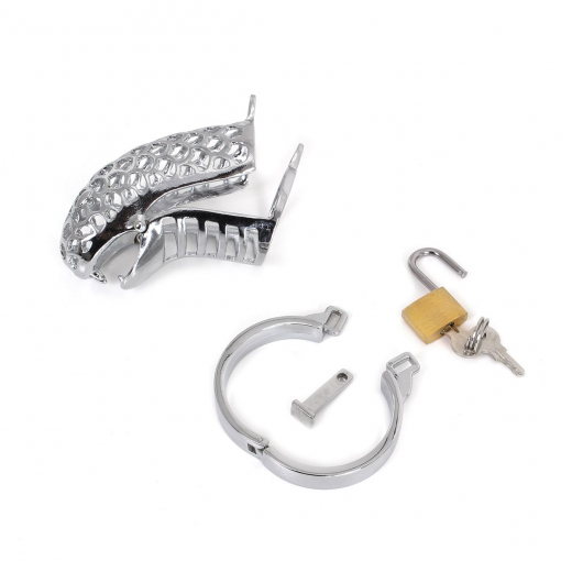 Penis Keuschheitskäfig Schlangenkopf 41mm verchromt