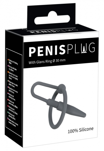 Penis Plug w. Glans Ring Silicone