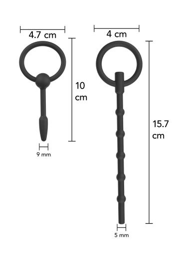 Penis Plug Set 5mm & 9mm Silikon Harnröhrenstifte im Duo 1x mit Kugeln 1x konisch von HIDDEN DESIRE kaufen