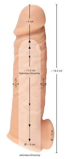 Penis Vergrösserungshülle Silikon RealistixXx Extension 5cm