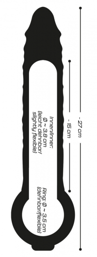 Penis Enlargement Sheath w. Testicle Ring TPE Crystal Clear