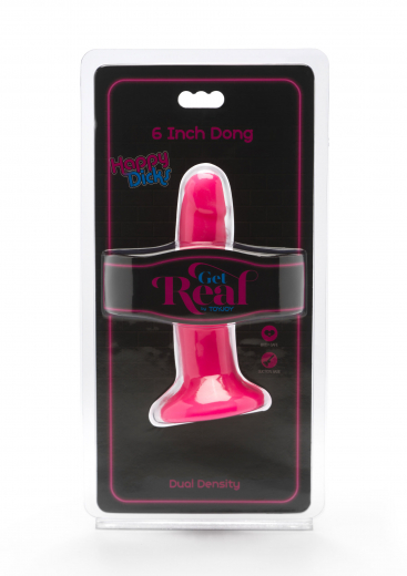 Penisdildo Dual-Density ToyJoy Happy Dicks 6-Inch pink