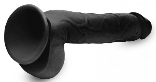 Penisdildo m. Hoden & Saugnapf Long Logan 10-Inch schwarz