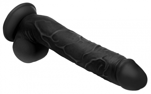 Penisdildo m. Hoden & Saugnapf Long Logan 10-Inch schwarz