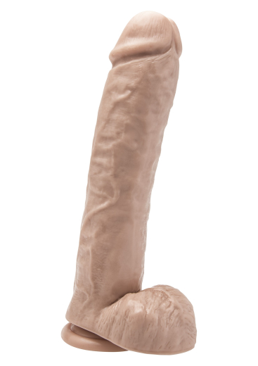Penisdildo m. Hoden & Saugfuss Dong 11-Inch PVC hautfarben