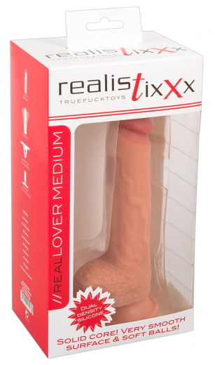 Penisdildo m. Saugfuss & hartem Kern Real Lover medium