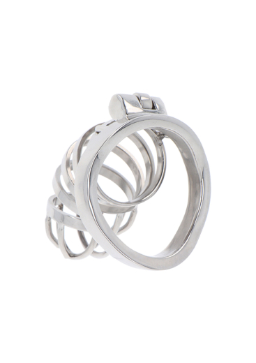 Penis-Cage Chastity Cock Cage Stainless Steel with 2 ergonomic Base-Rings 4.5cm & 5 cm internal Lock buy cheap