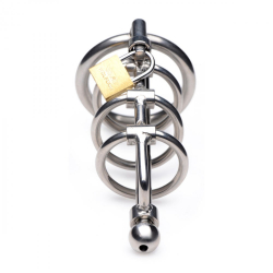 Peniskäfig m. hohlem Harnröhrenstab Gates-of-Hell Edelstahl abschliessbar