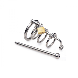 Peniskäfig m. hohlem Harnröhrenstab Gates-of-Hell Edelstahl abschliessbar