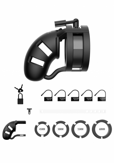 Chastity Penis Cage w. Ball-Splitter Mancage 18 Silicone small