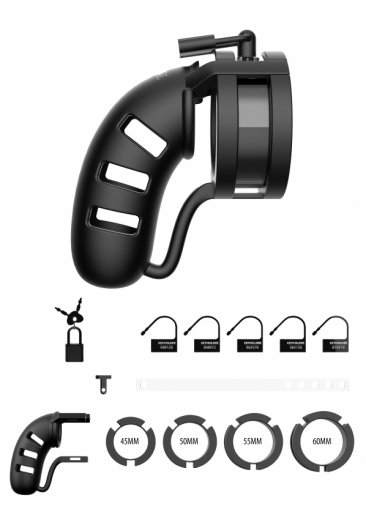 Chastity Penis Cage w. Ball-Splitter Mancage 19 Silicone large