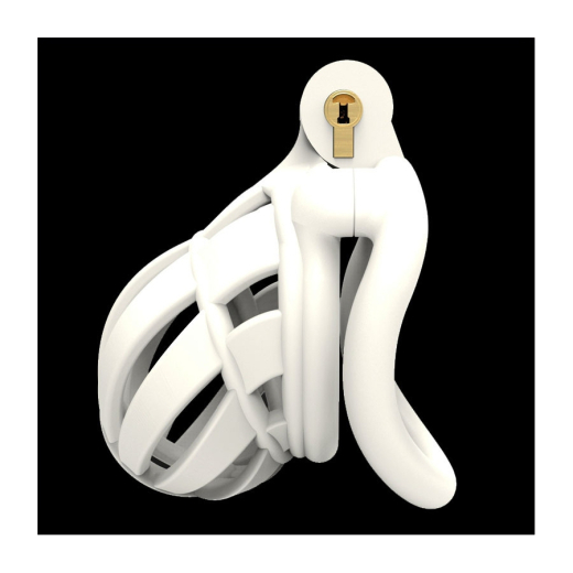 Peniskäfig m. integriertem Schloss Biglea ABS weiss