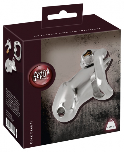 Peniskäfig m. integriertem Schloss Cock Cage 2 Edelstahl