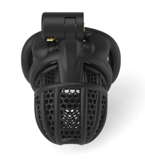 Penis-Cage w. integrated Lock Combia ABS black 4 different Cock Rings Ventilation-Openings by COCKLOCK buy cheap