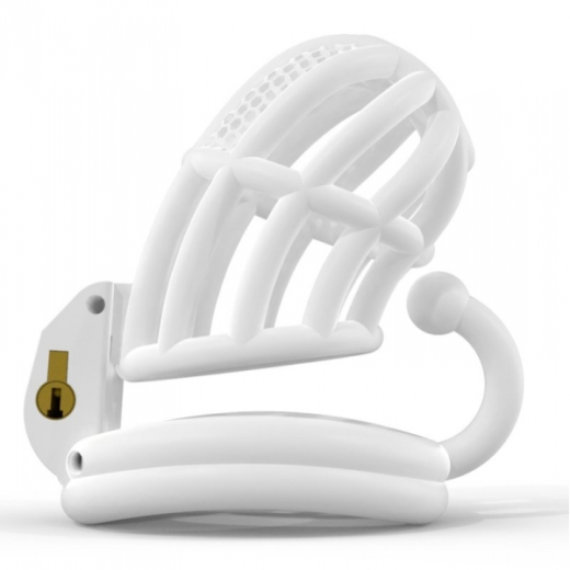 Peniskäfig m. integriertem Schloss & Hodenbügel Filly M ABS weiss