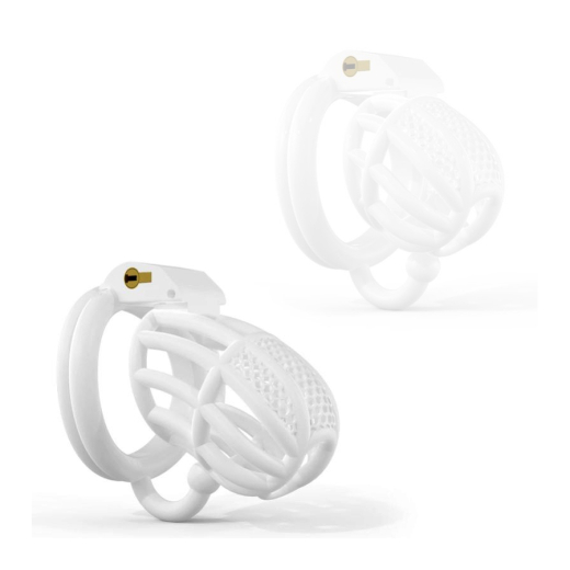 Peniskäfig m. integriertem Schloss & Hodenbügel Filly M ABS weiss luftiges Design von COCKLOCK kaufen