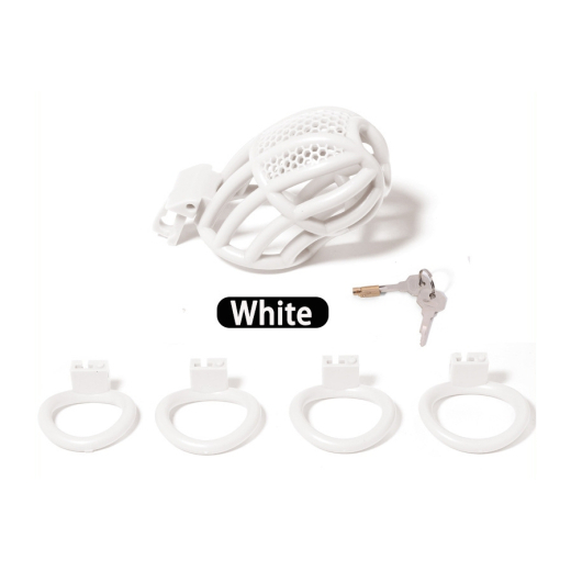 Peniskäfig m. integriertem Schloss & Hodenbügel Filly M ABS weiss verschiedene Cockringe von COCKLOCK kaufen