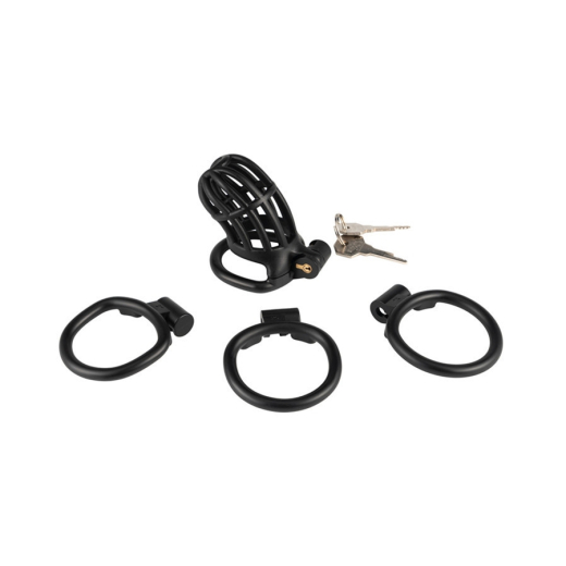 Penis-Cage w. integrated Lock Slutypig ABS black