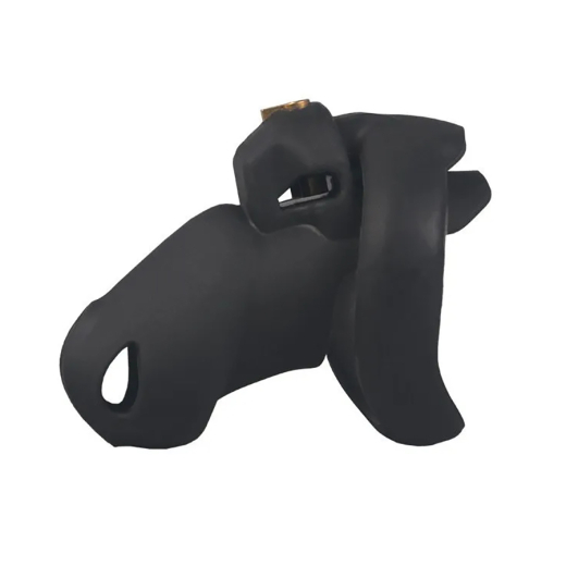 Peniskäfig Silikon 9x3.5cm Flexy S schwarz mit 4 Basis-Ringen & internem Schloss von COCKLOCK günstig kaufen