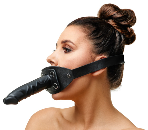 Bâillon pour le pénis avec gode extérieur amovible Embout pour le pénis & gode en latex amovible par boutons-pression Achat à bas prix