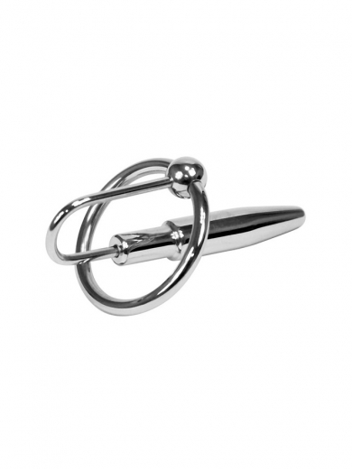 Penis Plug 8mm w. Glans Ring 25mm Stainless Steel