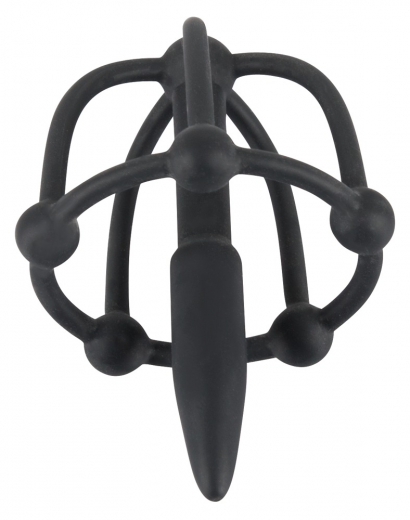 Penis Plug w. Glans Cage 8mm Silicone