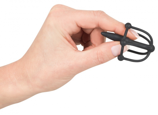 Penis Plug w. Glans Cage 8mm Silicone