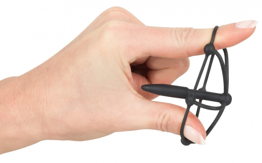 Penis Plug w. Glans Cage 8mm Silicone