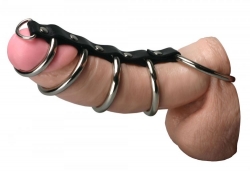 Penis Rings Gates-of-Hell 5 Steel-Rings & Leather