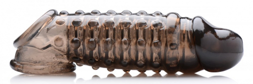 Penis Sleeve w. Nubs & Testicle Ring TPE smoke