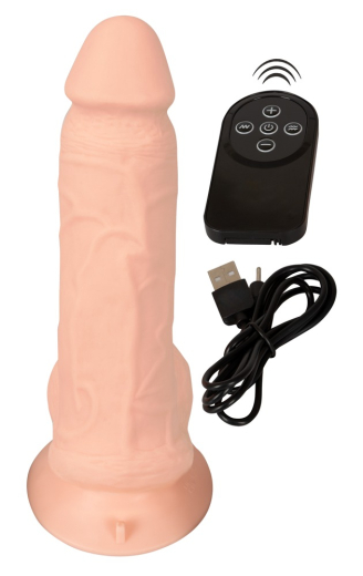 Penisvibrator biegsam m. Fernbedienung & Hoden Nature Skin ultra-weicher Naturvibrator von NATURE SKIN kaufen